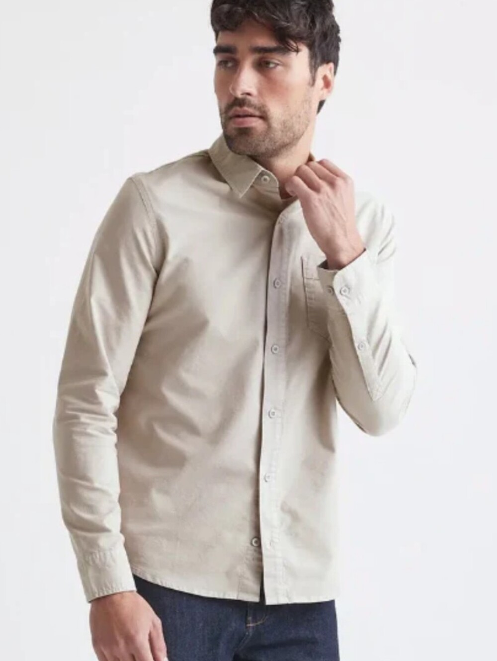 DU/ER Performance Oxford Shirt Cotton Blend CoolMax Canvas Size XL in Sand